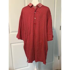 Jack Nicklaus Polo Shirt Men XL XLarge Red Striped Golf Casual Short Sleeve